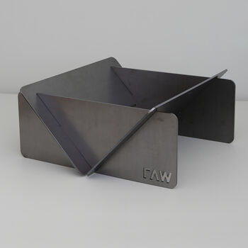 Contemporary Raw Steel Flat Pack Fire Pit, 2 of 5