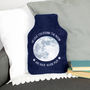 Moon And Back Personalised Hot Water Bottle Cover, thumbnail 1 of 2