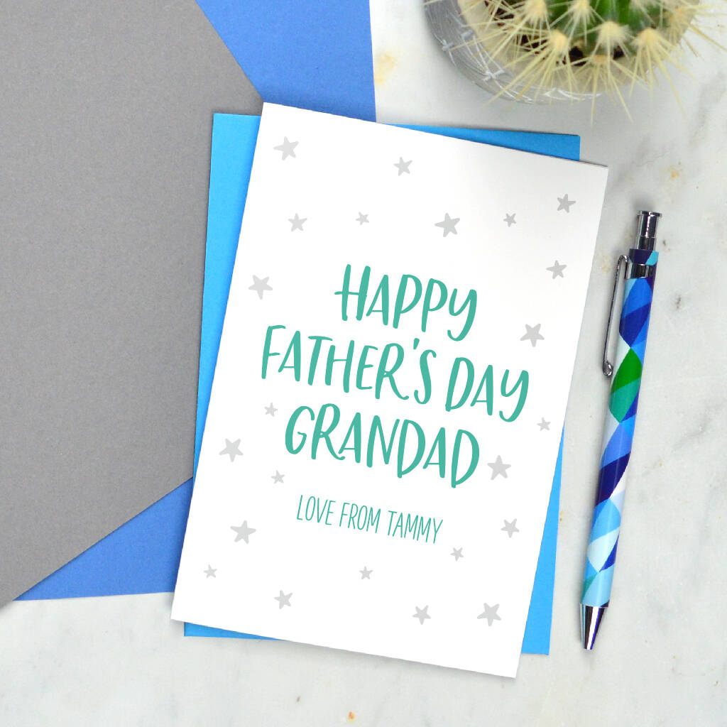 Personalised Father's Day Card For Grandad By Pink and Turquoise