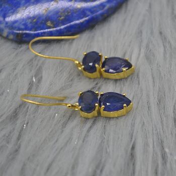 Sapphire Earrings: Gold Or Silver, Minimalist Jewelry, 6 of 11