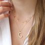 Gold Plated Double Layer Stars And Moon Necklace, thumbnail 1 of 4