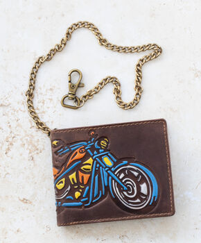 Biker Design Men's Bifold Leather Wallet, 6 of 8