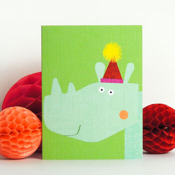 Mini Rhino Greetings Card, 4 of 5