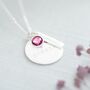 Disc And Bar Birthstone Personalised Necklace, thumbnail 3 of 12