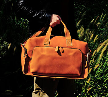 Genuine Leather Front Pocket Weekender, 11 of 11