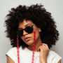 Hayley – Hot Pink And Red Translucent Chunky Acrylic Glasses Chain, thumbnail 1 of 6