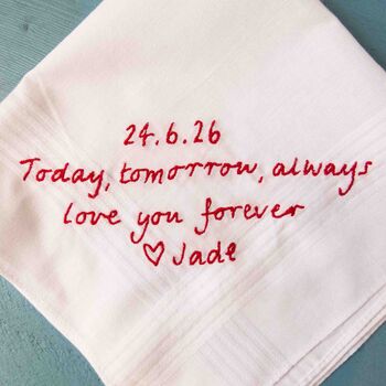 Personalised Hand Writing Cotton Handkerchief Gift, 4 of 10
