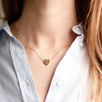 Wildflower Heart Necklace – Gold, 2 of 9