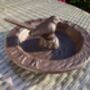 Cast Iron Metal Bird Bath And Feeder Bowl With Sundial Brown Garden, thumbnail 6 of 6