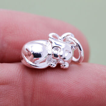 Cat Solid Silver Charm, 3 of 10
