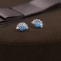 Blue Opal Fan Stud Earrings In Sterling Silver, thumbnail 2 of 11