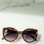 Black Tortoise Shell Gold Rim Cat Eye Sunglasses, thumbnail 6 of 6