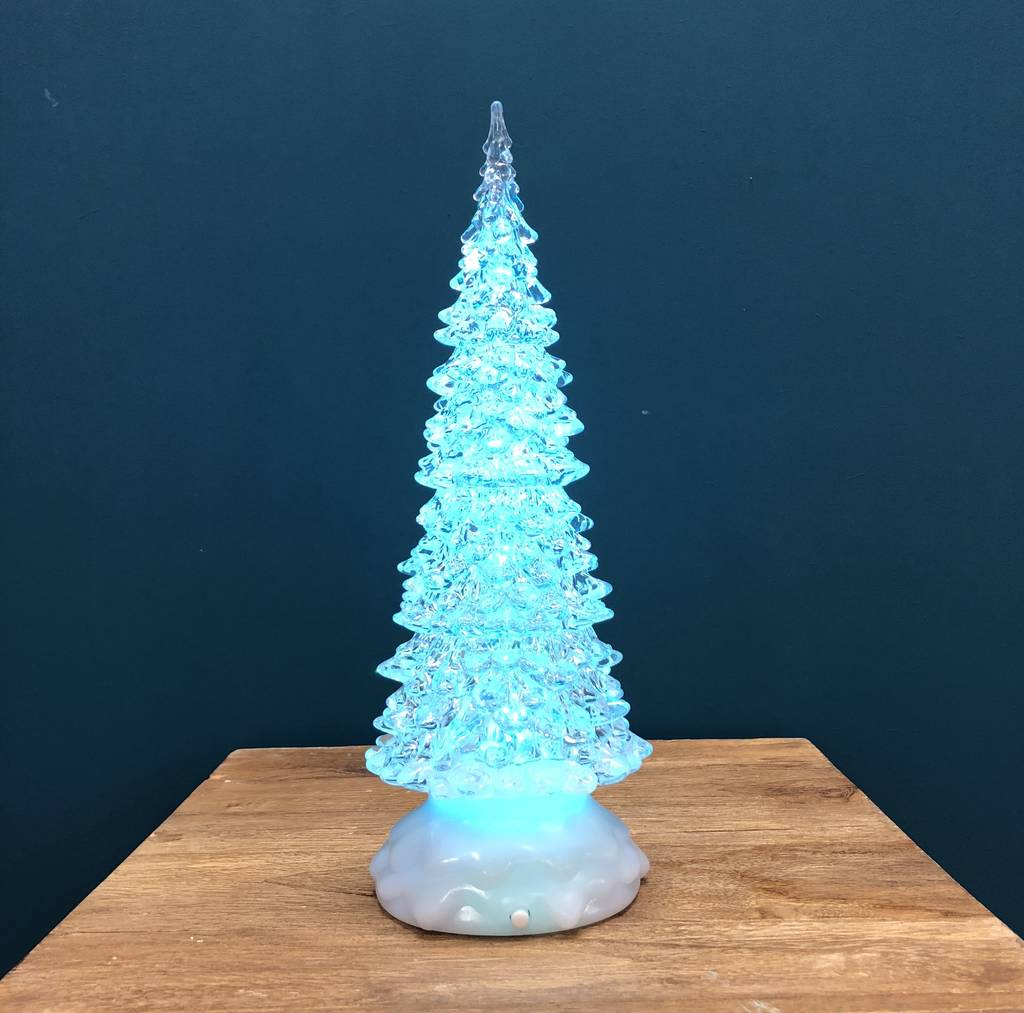 Colour Changing Tree Ornament With Glitter By Garden Selections