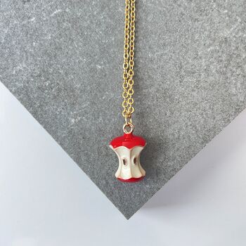 Enamel Apple Core Necklace – ‘To The Core’, 5 of 5