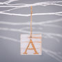 Personalised White Wooden Letter Hanging Decoration, thumbnail 2 of 5