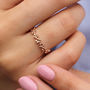 18ct Rose Gold Plated Band Of Flowers Ring, thumbnail 1 of 4