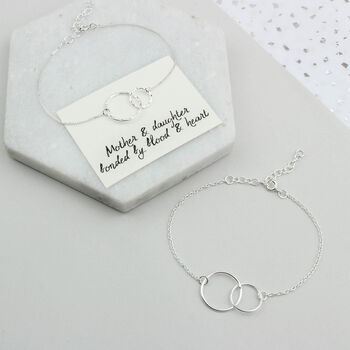 Silver Mother And Daughter Circle Bracelet, 2 of 12