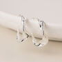 Silver Plated Wave Hoop Earrings, thumbnail 3 of 4