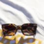 Chunky Bevelled Square Sunglasses In Matte Tortoise Shell, thumbnail 2 of 4