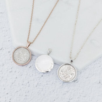 Personalised Sixpence Necklace 1928 To 1967, 2 of 6