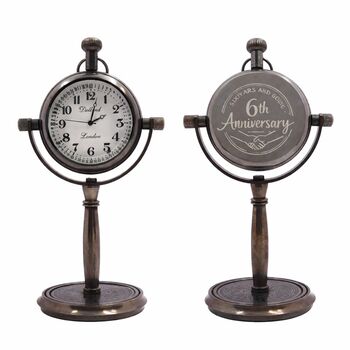 Personalised 6th Anniversary Bronze Desk Clock, 3 of 12