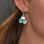 Aquamarine And Apatite Gemstone Ladies Silver Earrings, thumbnail 2 of 5