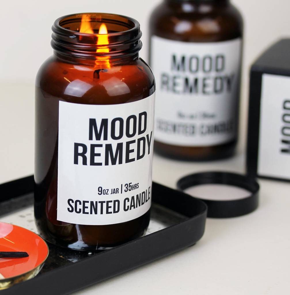 Mood Remedy Scented Candle In Brown Glass Jar By Hearth & Heritage