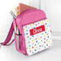Personalised Girl's Patterned Pink Rucksack, thumbnail 10 of 12