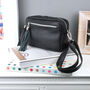 Personalised Black Crossbody Bag With Patterned Strap, thumbnail 5 of 8