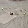 Smoky Quartz Silver Bangle Bracelet, thumbnail 4 of 6