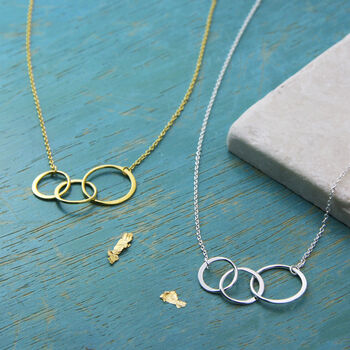 Three Generations Linked Circles Necklace, 3 of 9