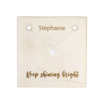 'Keep Shining Bright' Sterling Silver Star Necklace, 4 of 9