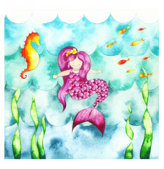 Mermaid Ocean Nautical Birthday Card, 3 of 3