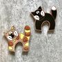 Handcrafted Ceramic Cats Magnets Set Of Two, thumbnail 1 of 4