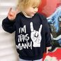 Kids Rock Salute I'm This Many Two Sweatshirt In Black, thumbnail 2 of 6