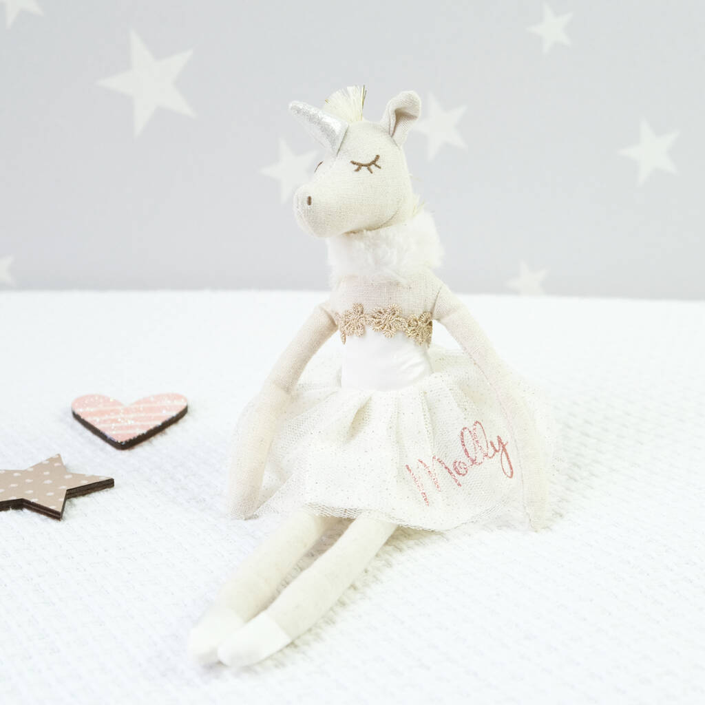 personalised unicorn soft toy