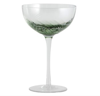 Green Ombre Swirl Champagne Cocktail Glasses Set, 6 of 6