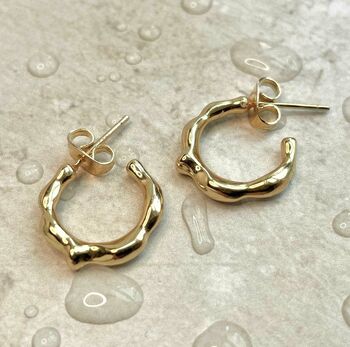 Ripple Wavy Texture Hoops, 5 of 5