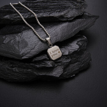 Engraved Turquoise Stone Pendant, Personalized Pendant, 3 of 10