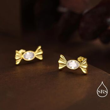 Sterling Silver Cz Candy Stud Earrings Three Cz Colours, 7 of 12