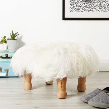 Personalised Baa Stool With Sheepskin Colour Options, 4 of 11