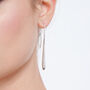 925 Sterling Silver Long Solid Drop Earrings, thumbnail 3 of 3