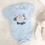 Personalised Watercolour Bunnies Babygrow, thumbnail 2 of 10