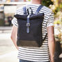 Canvas And Leather Rolltop Backpack, thumbnail 4 of 7
