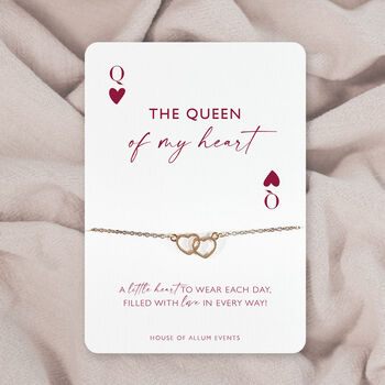 Lucky In Love Queen Of My Heart Bracelet Gift For Girlfriend Valentine Anniversary, 3 of 5