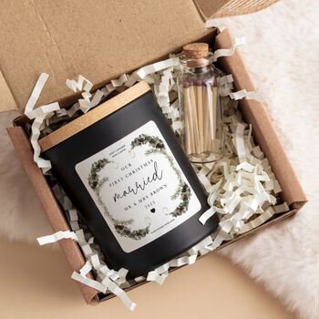 Personalised Our First Christmas Married Candle Gift, 4 of 6