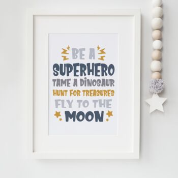 Be A Superhero Children's Nursery Playroom Print, 3 of 4