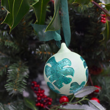 Ceramic Hand Painted Monstera Leaf Bauble, 4 of 6