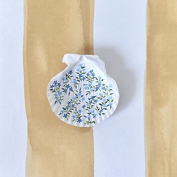 Personalised Hand Painted Floral Sea Shell Trinket Dish, 6 of 10