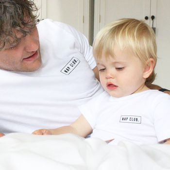 'Nap Club' Parent And Child Matching T Shirts, 2 of 5